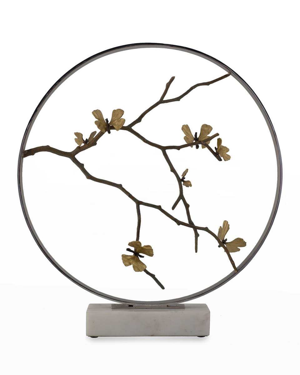 Butterfly Ginkgo 22" Moon Gate Sculpture
